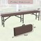 6 Feet Brown Fold-in-Half Bench with Carry Handle Heavy-Duty Seating for Camping or Events